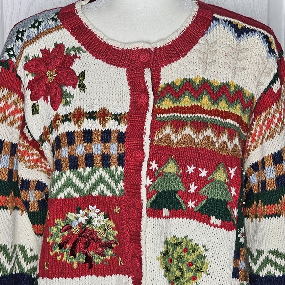 Vintage Festive Holiday Women's Sweater - Picture 11 of 16